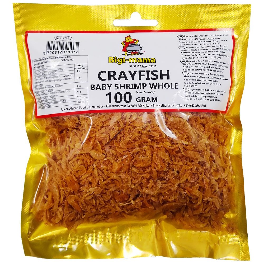 Crayfish Baby Shrimp Whole - Bigi Mama 10 x 100 gr.