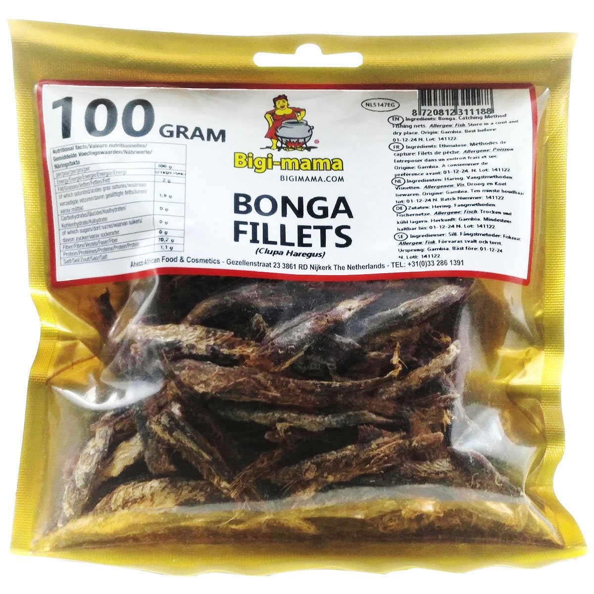 Bonga Fillet Smoked - Bigi Mama African Style 10 x 100 gr.