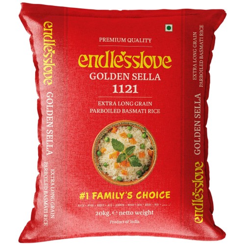 Rice Basmati Parboiled Golden Sella Endlesslove 20 kg.