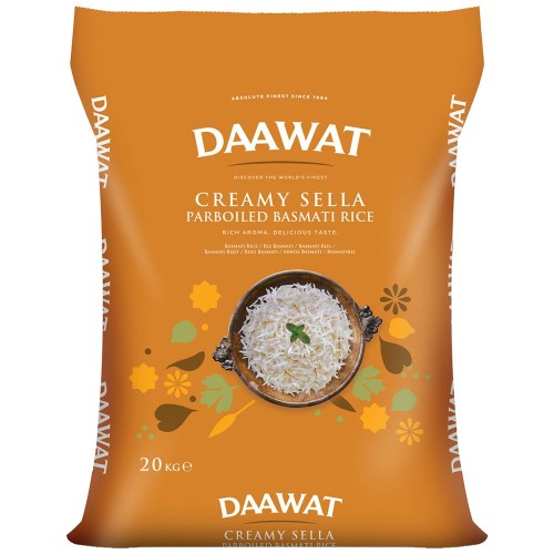 Rice Basmati Daawat Parboiled Creamy Sella 20 kg.