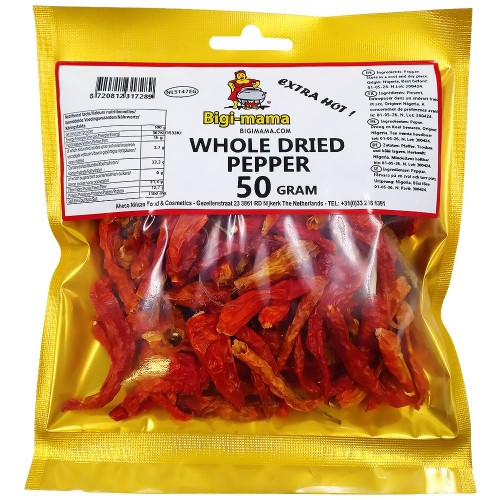 Pepper Hot Whole - Bigi Mama 20 x 50 gr.